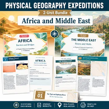 Africa and Middle East Physical Geography Stations Bundle: Map Skills product cover